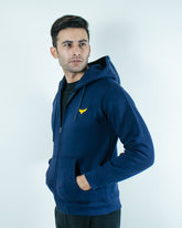 Premium Fleece Zip Hoodie - Navy Blue